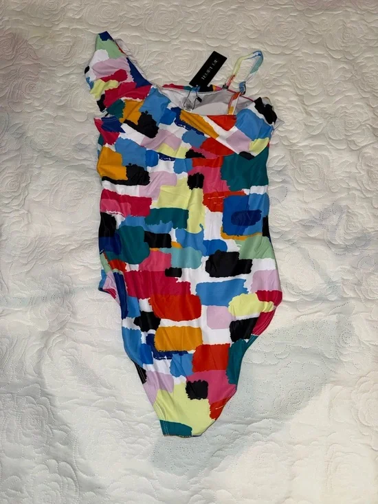 Tempt Me - Ruffle Multi-Color Swimsuit - Size Medium - Picture 3 of 5